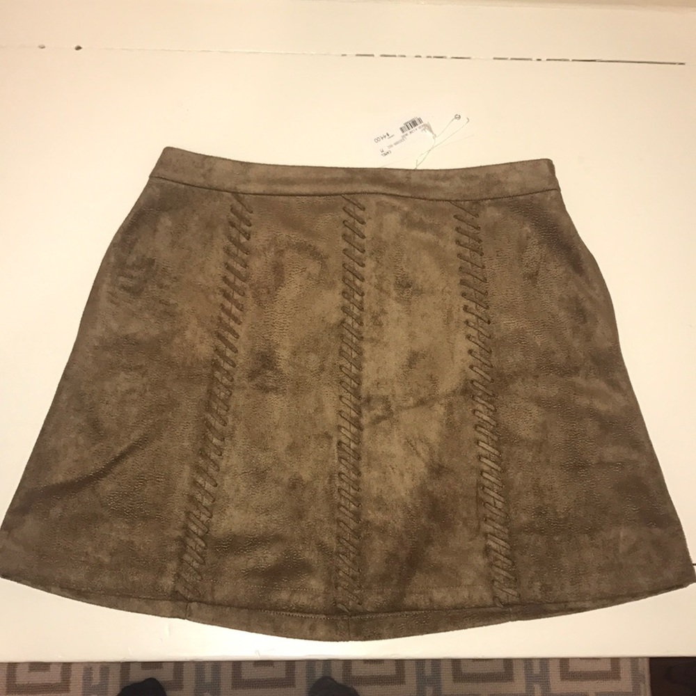 Suede A-Line Skirt